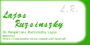 lajos ruzsinszky business card